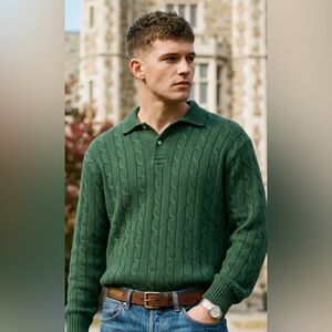 Vintage Polo Ralph Lauren Brown Leather Belt - Solid Brass Plaque - Size 32